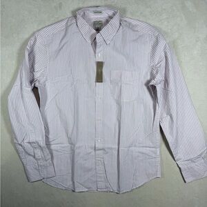 NWT J. Crew Men's Large Slim Untucked Short Purple Striped Casual Shirt